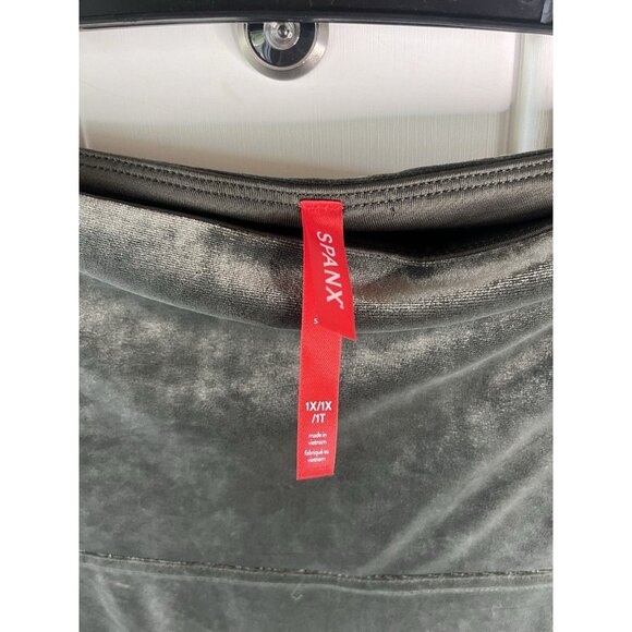 NEW NWT SPANX Velvet High Waisted Leggings Dark Palm Green High Rise Size 1X - Picture 3 of 9